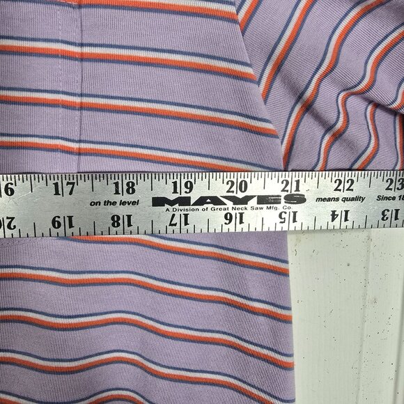 Criquet Men's Polo Shirt Size Large Short Sleeve Lavender Striped - Picture 9 of 10